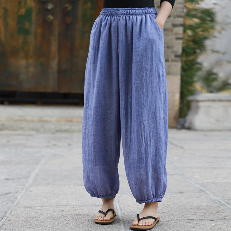 Casual Summer Women's Cotton Pants With Pockets