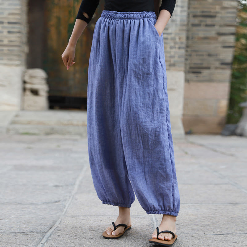 Casual Summer Women's Cotton Pants With Pockets
