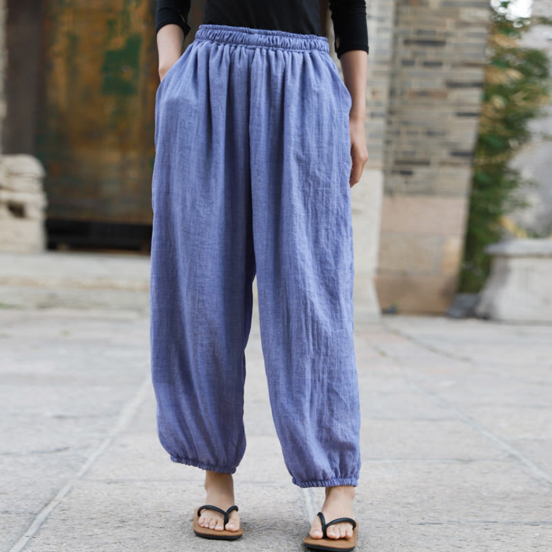 Casual Summer Women's Cotton Pants With Pockets