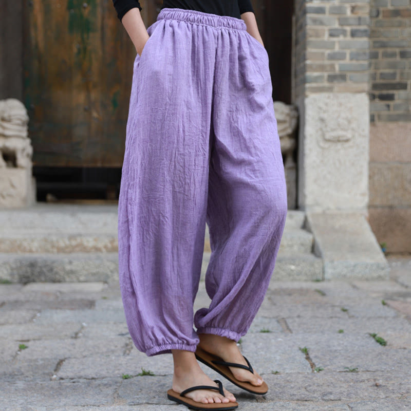 Casual Summer Women's Cotton Pants With Pockets