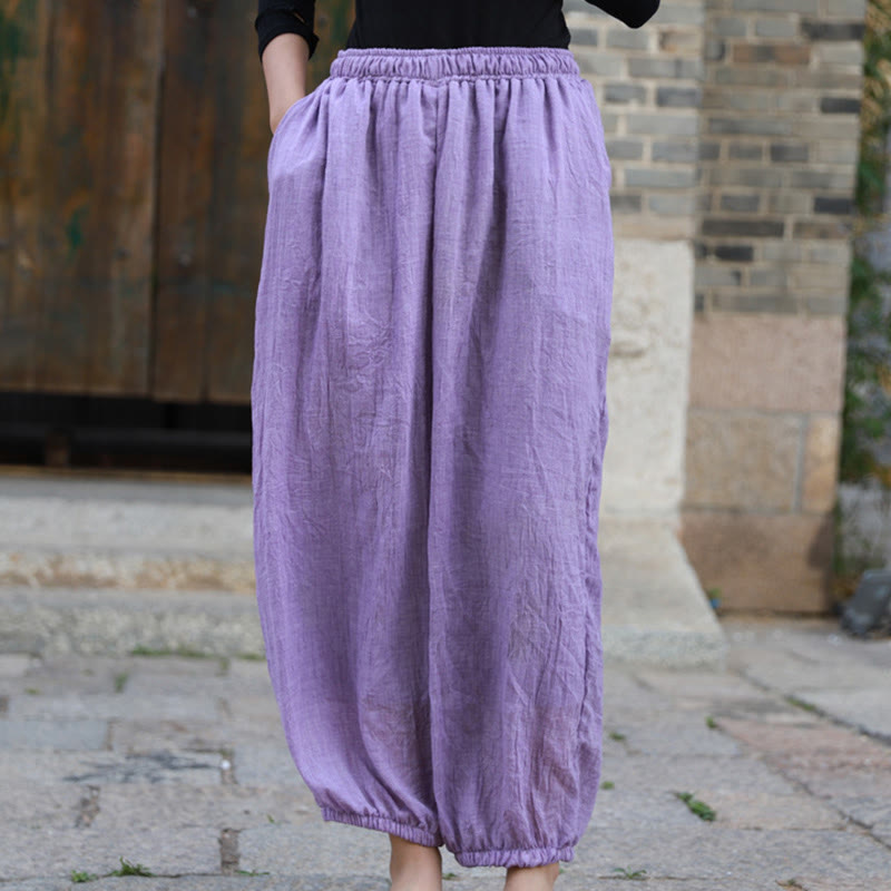 Casual Summer Women's Cotton Pants With Pockets