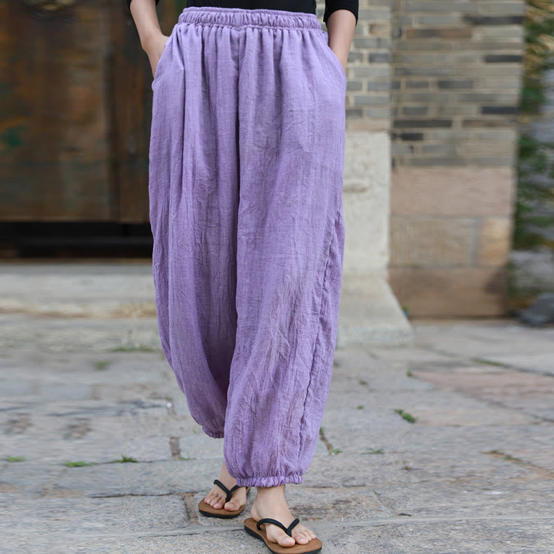Casual Summer Women's Cotton Pants With Pockets