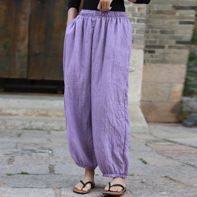 Casual Summer Women's Cotton Pants With Pockets