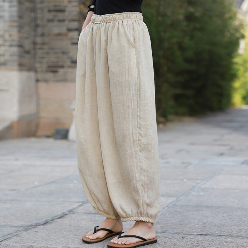 Casual Summer Women's Cotton Pants With Pockets