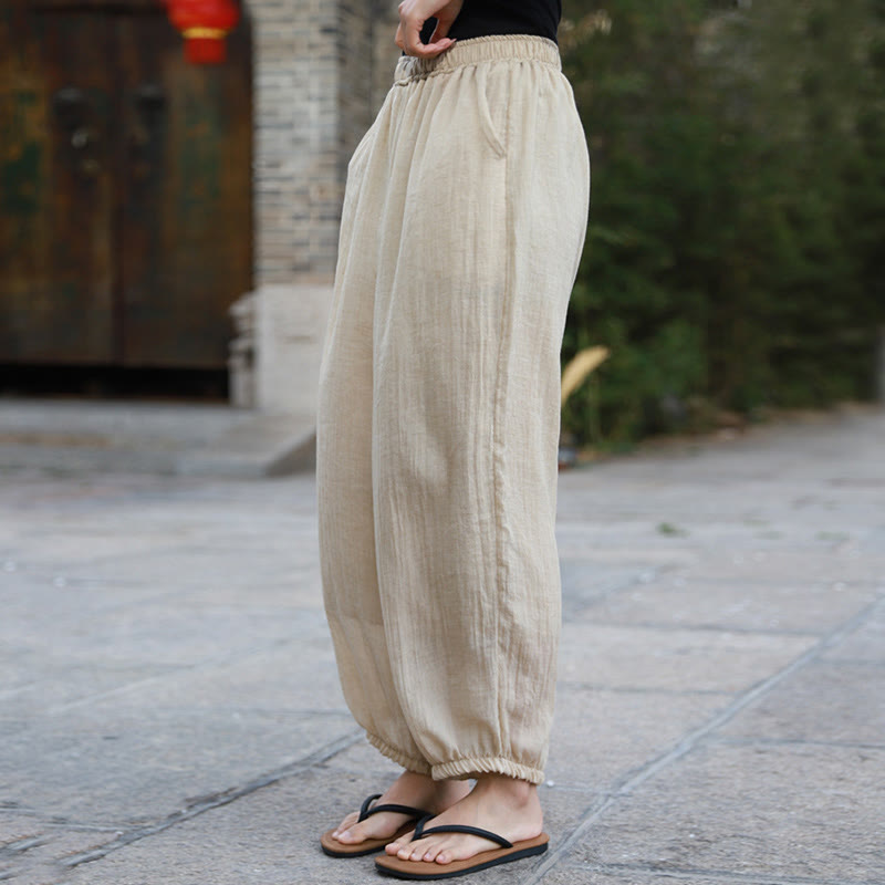 Casual Summer Women's Cotton Pants With Pockets