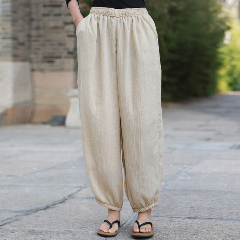 Casual Summer Women's Cotton Pants With Pockets