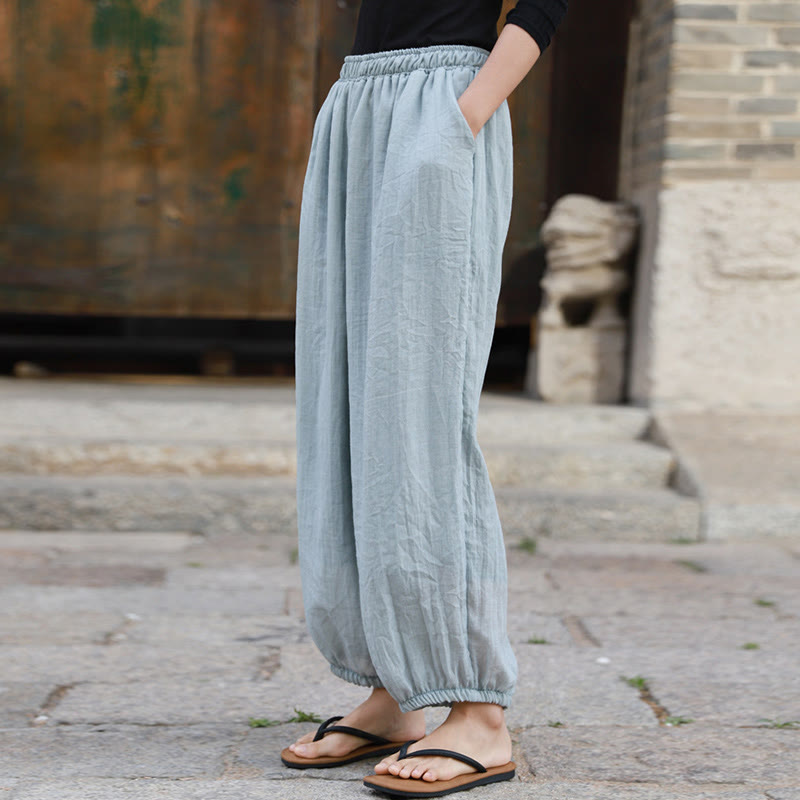 Casual Summer Women's Cotton Pants With Pockets
