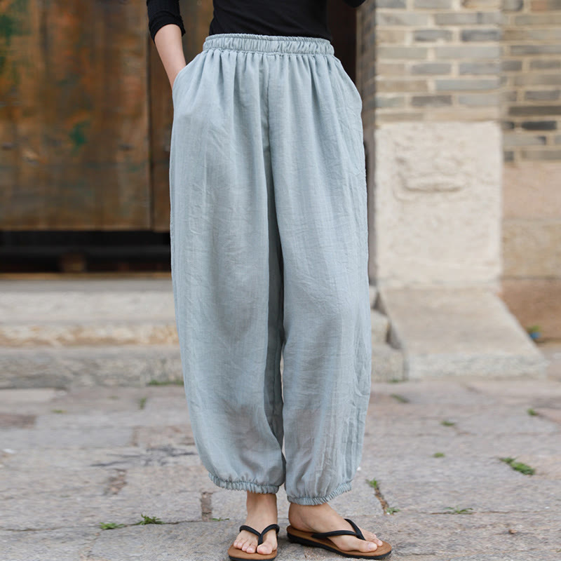 Casual Summer Women's Cotton Pants With Pockets