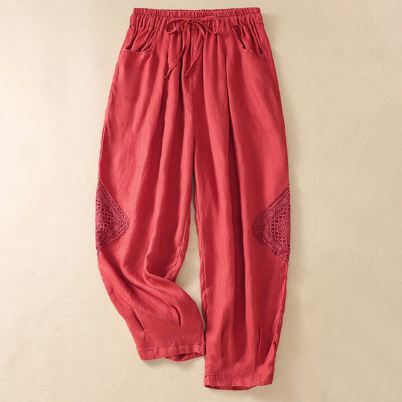 Breathable Cotton Cropped Meditation Harem Pants