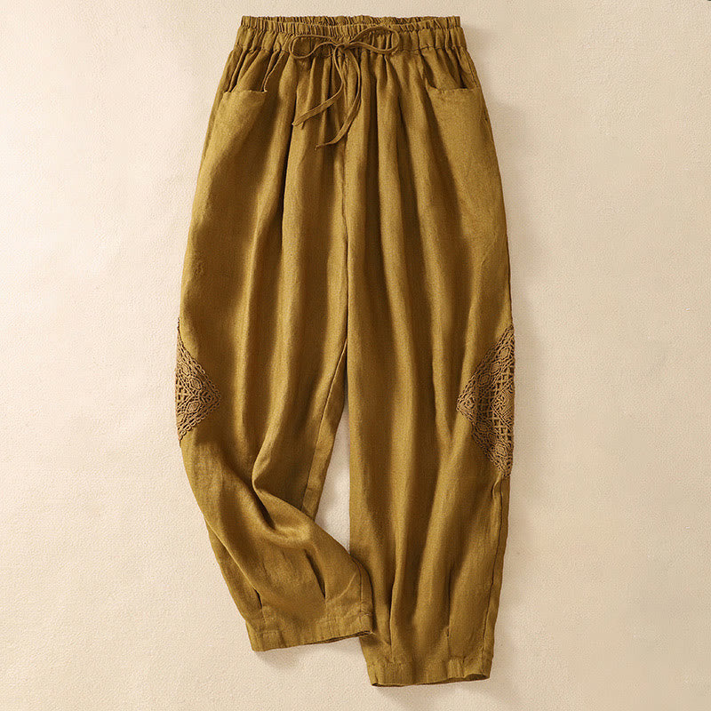 Breathable Cotton Cropped Meditation Harem Pants