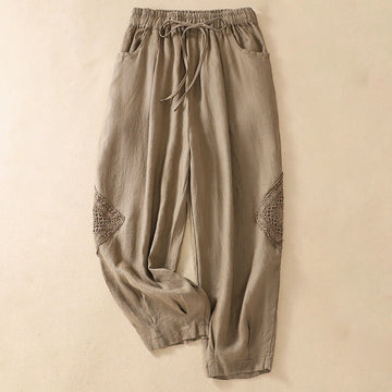 Breathable Cotton Cropped Meditation Harem Pants