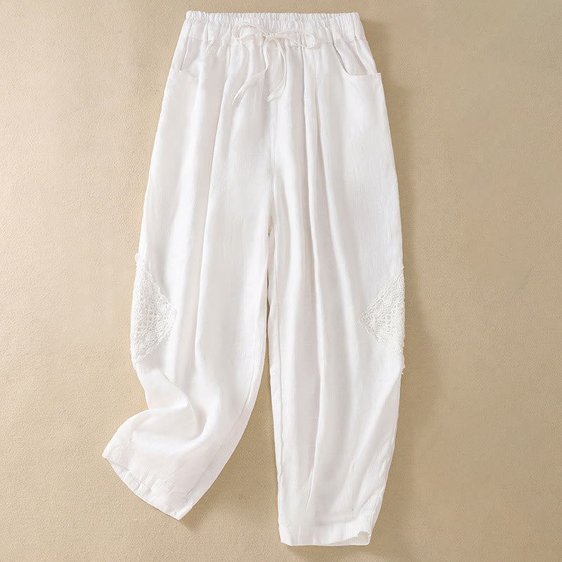 Breathable Cotton Cropped Meditation Harem Pants