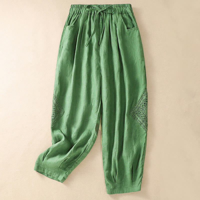 Breathable Cotton Cropped Meditation Harem Pants