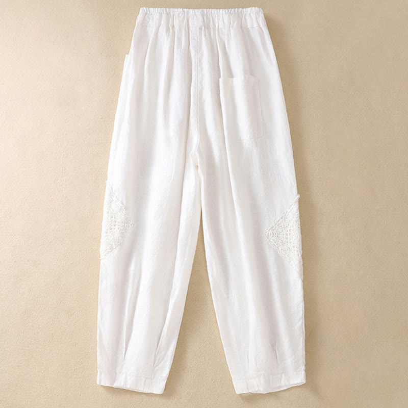 Breathable Cotton Cropped Meditation Harem Pants