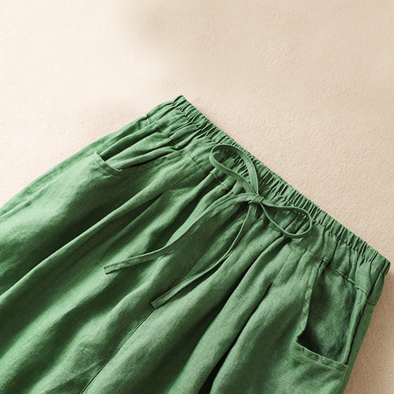 Breathable Cotton Cropped Meditation Harem Pants