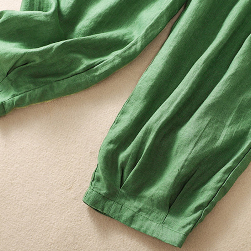 Breathable Cotton Cropped Meditation Harem Pants