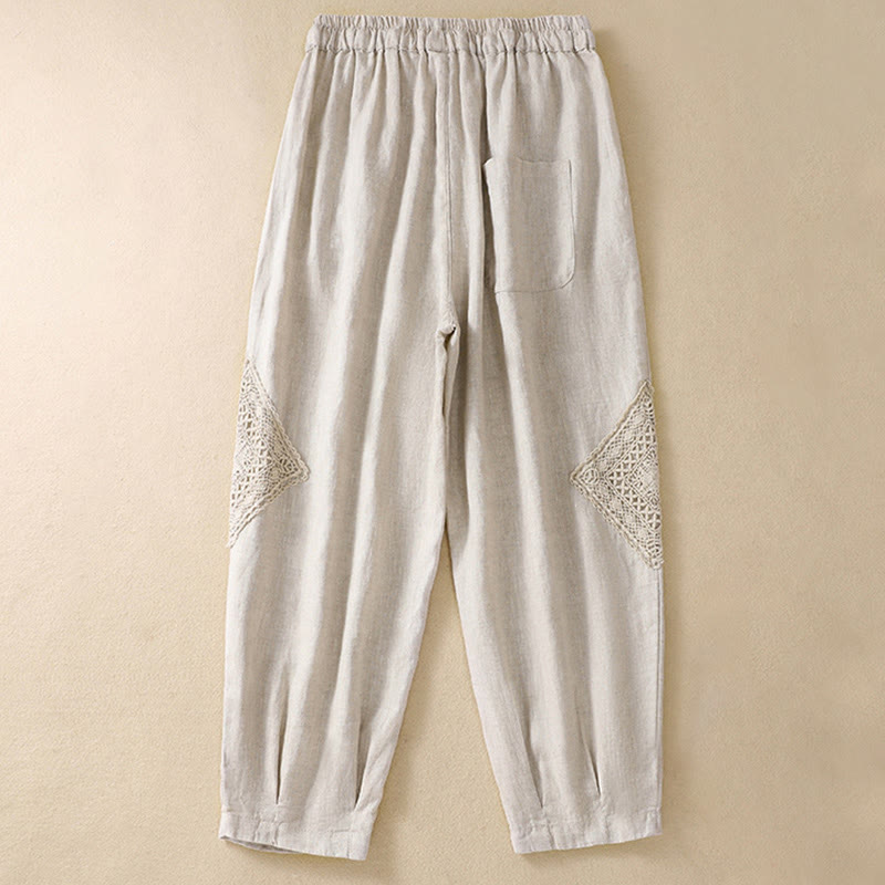 Breathable Cotton Cropped Meditation Harem Pants