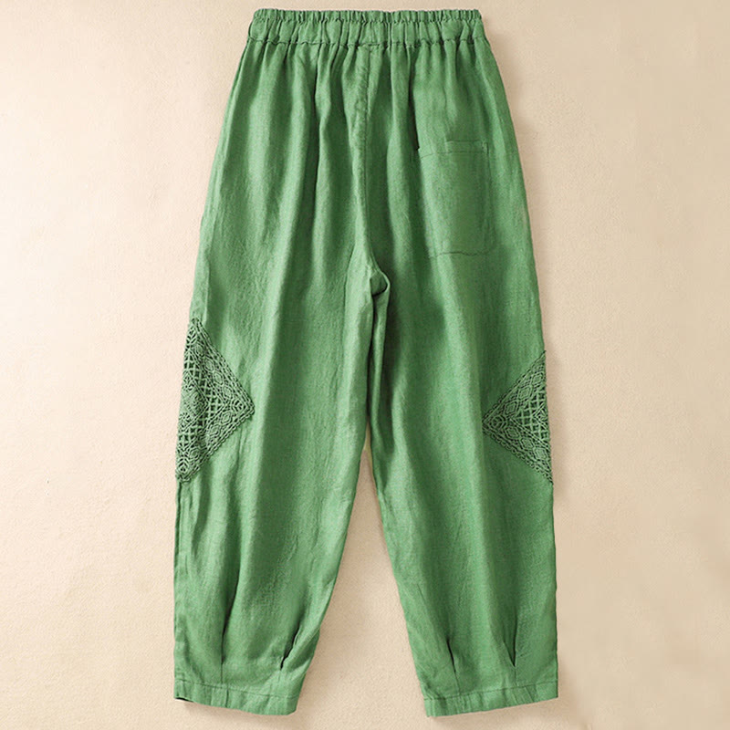 Breathable Cotton Cropped Meditation Harem Pants