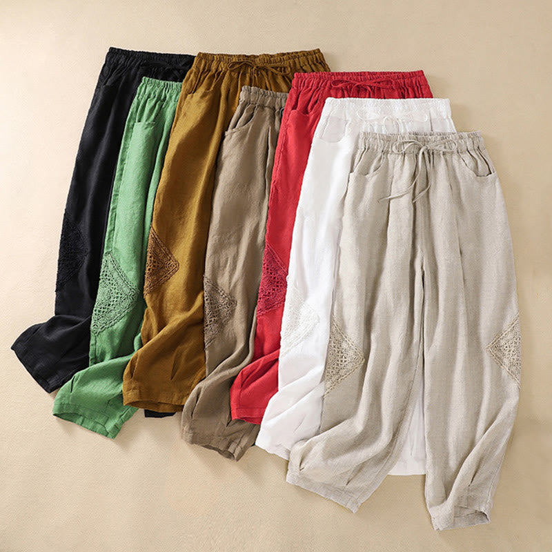 Breathable Cotton Cropped Meditation Harem Pants