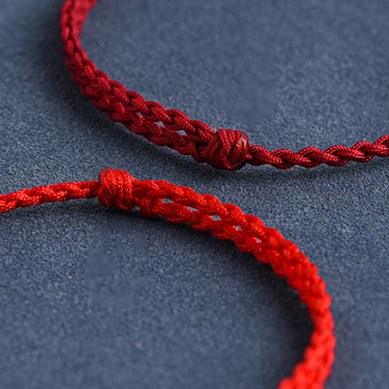 Handmade 999 Sterling Silver Rabbit Luck Rope Bracelet Anklet