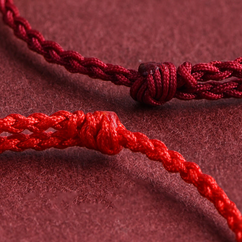 999 Gold Small Peace Buckle Design Handmade Luck Braided Rope Bracelet Anklet
