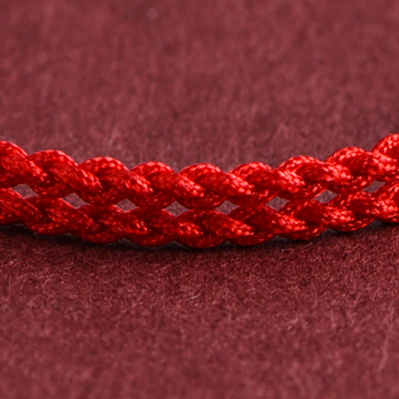 999 Gold Small Peace Buckle Design Handmade Luck Braided Rope Bracelet Anklet