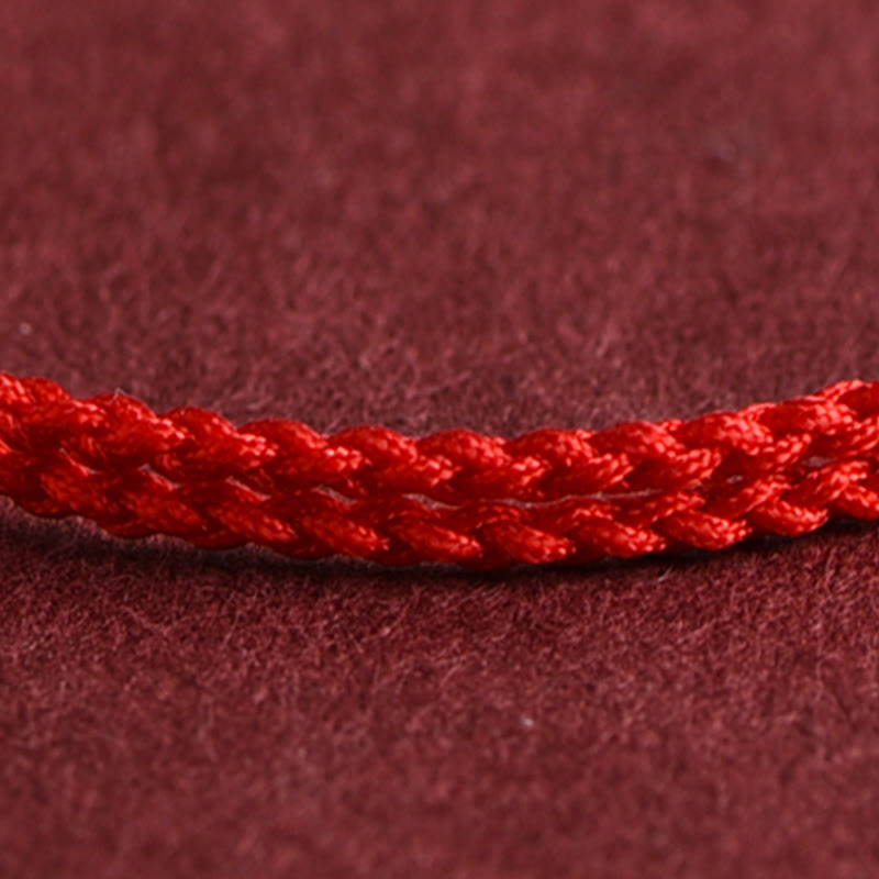 Handmade 24K Gold Mini Bead Braided Red String Bracelet Anklet