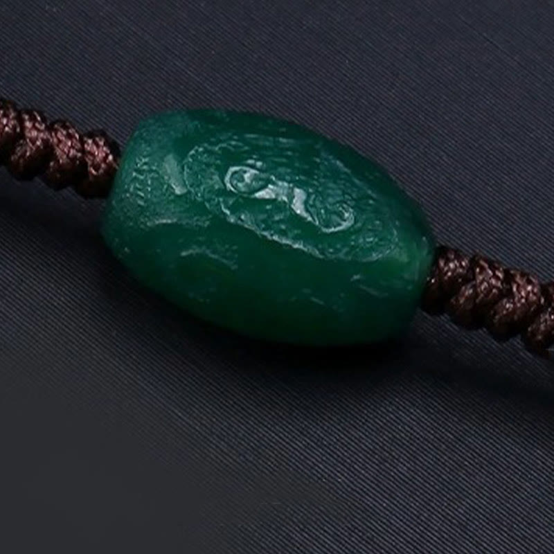 Tibetan Nine-eye Dzi Bead Protection Braided Rope Necklace Pendant