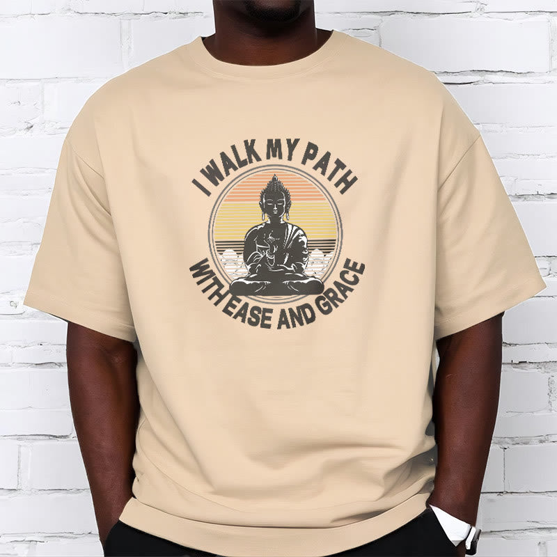 Pure Cotton Crew-Neck Mindful Mantra Graphic Tee