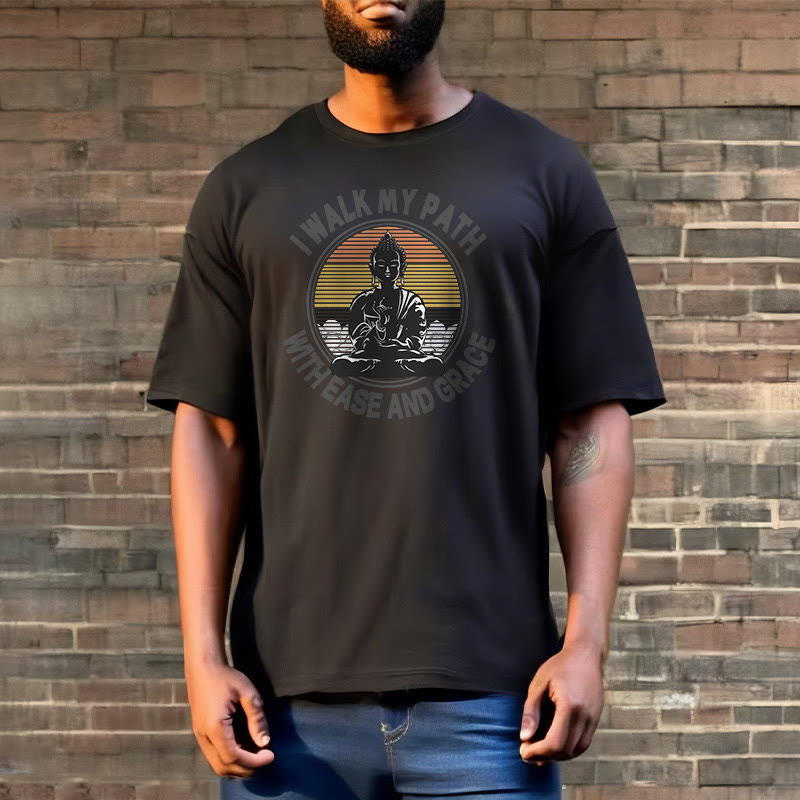Pure Cotton Crew-Neck Mindful Mantra Graphic Tee