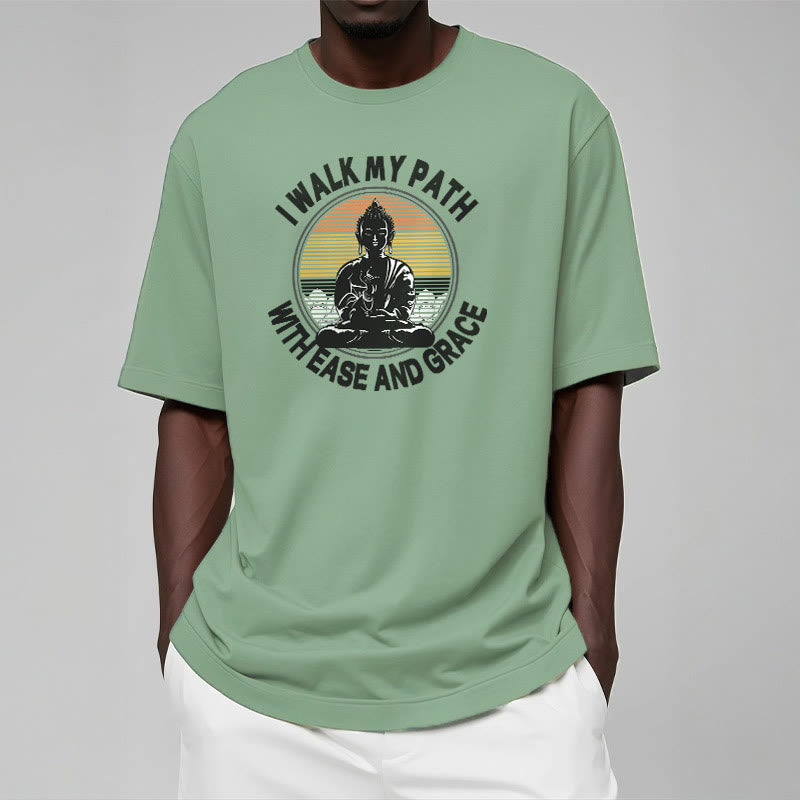 Pure Cotton Crew-Neck Mindful Mantra Graphic Tee