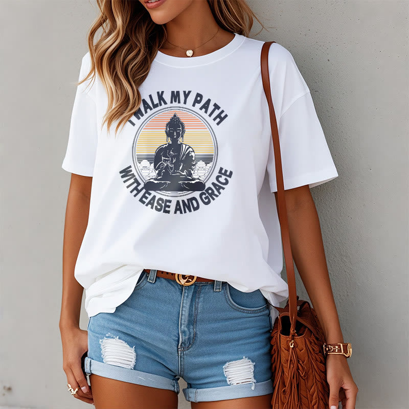 Pure Cotton Crew-Neck Mindful Mantra Graphic Tee