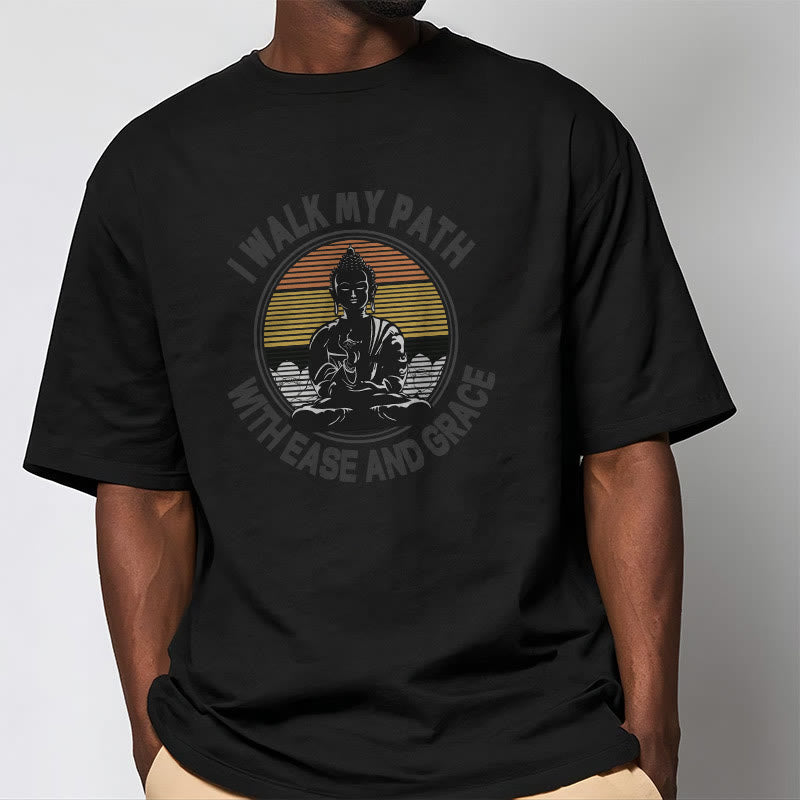 Pure Cotton Crew-Neck Mindful Mantra Graphic Tee
