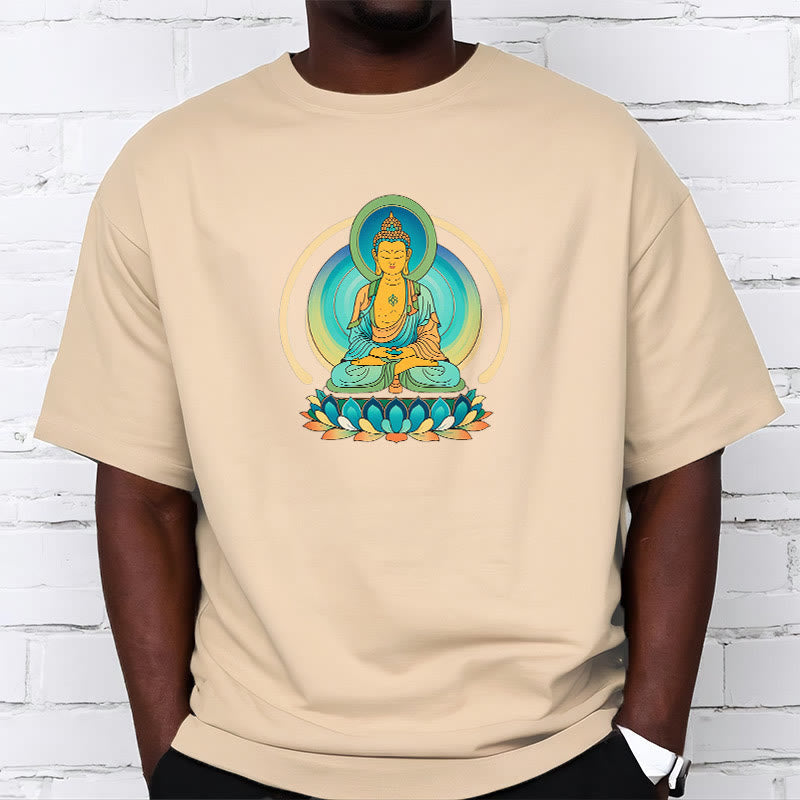 Pure Cotton Lotus Buddha Mindful Meditation Tee