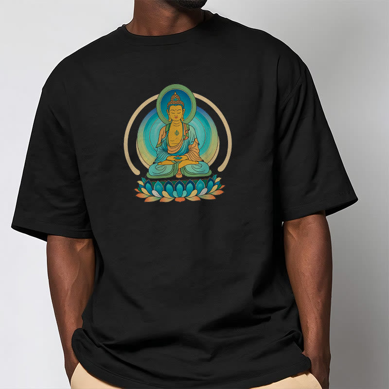 Pure Cotton Lotus Buddha Mindful Meditation Tee