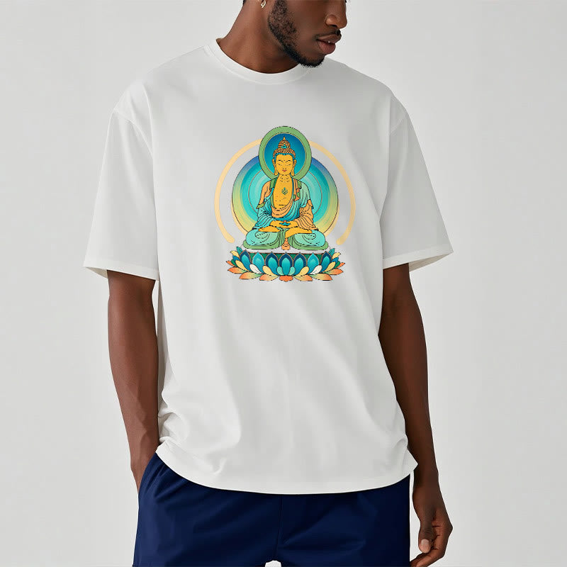 Pure Cotton Lotus Buddha Mindful Meditation Tee