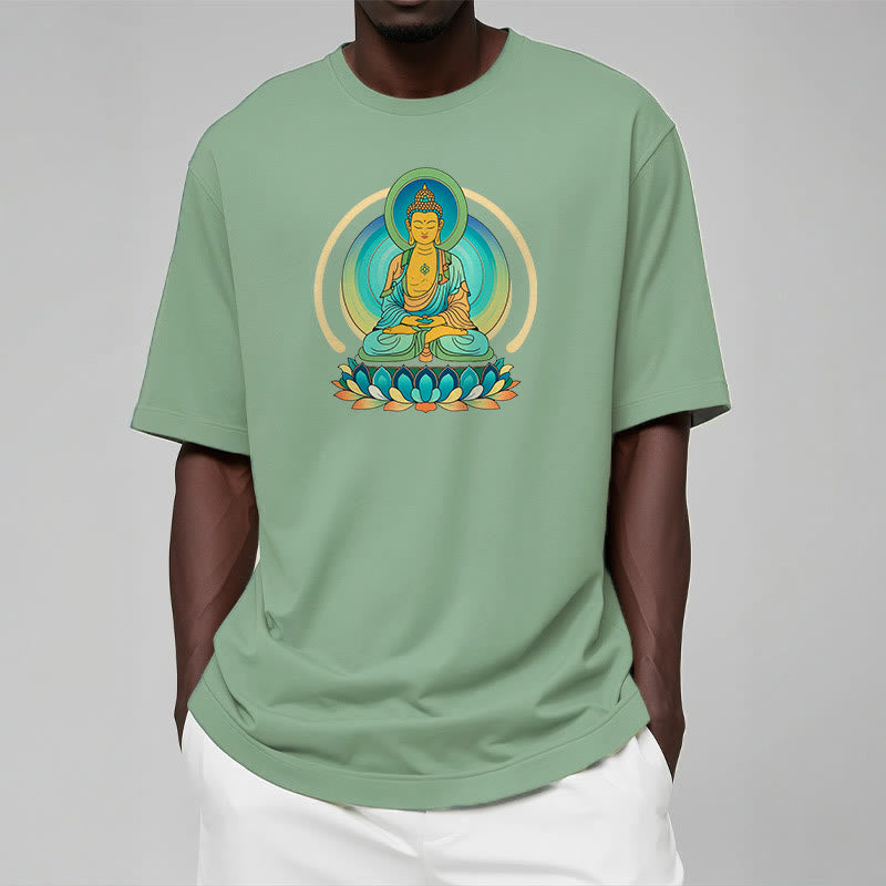 Pure Cotton Lotus Buddha Mindful Meditation Tee