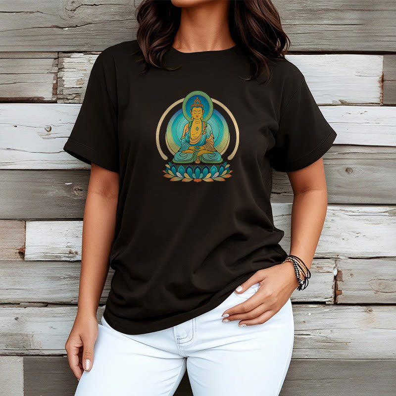 Pure Cotton Lotus Buddha Mindful Meditation Tee