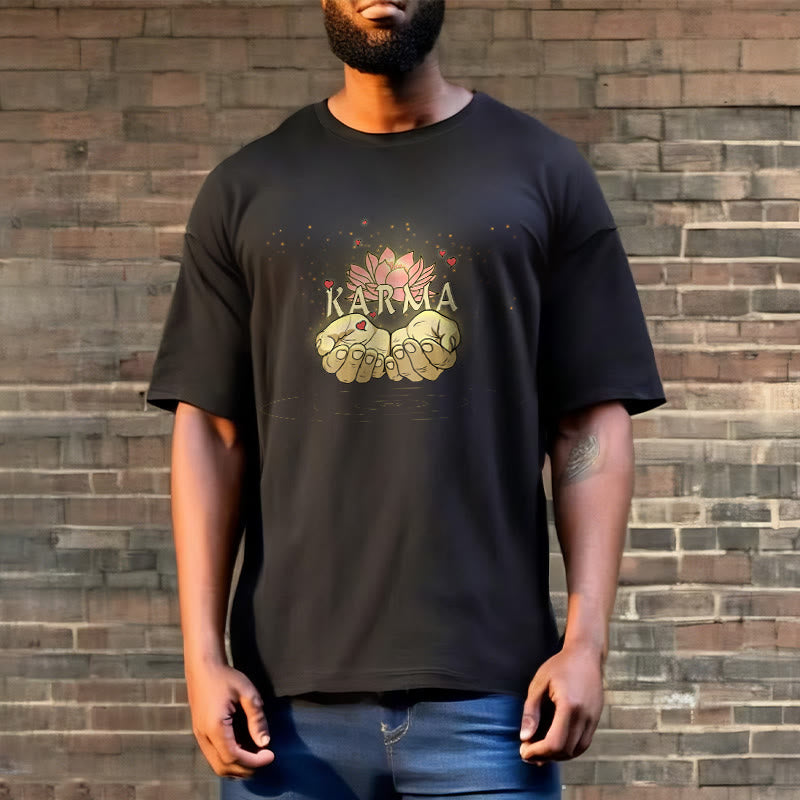 Cotton Classic Crew Neck Mindful Karma Graphic Tee