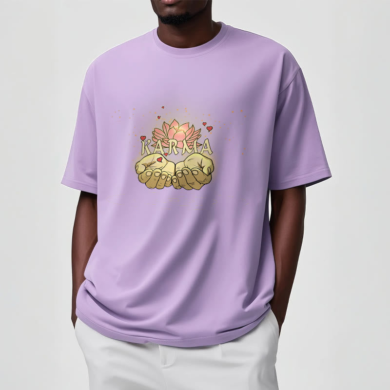 Cotton Classic Crew Neck Mindful Karma Graphic Tee
