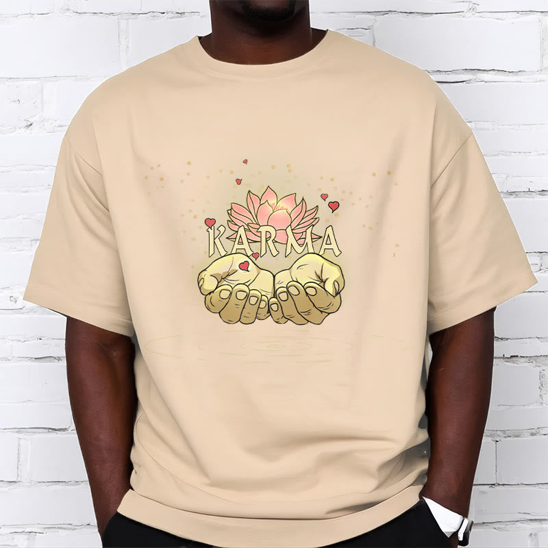 Cotton Classic Crew Neck Mindful Karma Graphic Tee