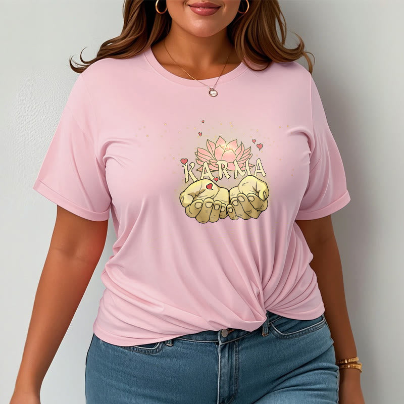 Cotton Classic Crew Neck Mindful Karma Graphic Tee
