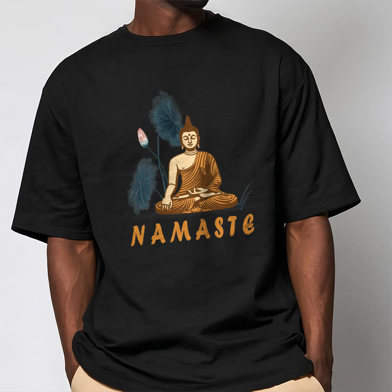 NAMASTE Buddha Lotus Leaf Tee T-shirt