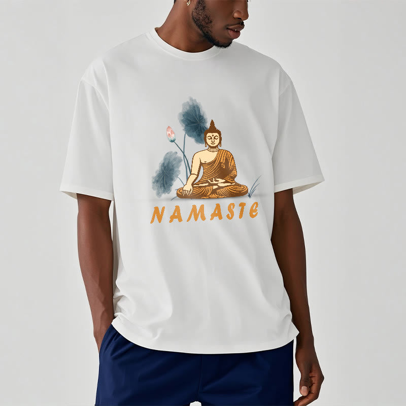 NAMASTE Buddha Lotus Leaf Tee T-shirt