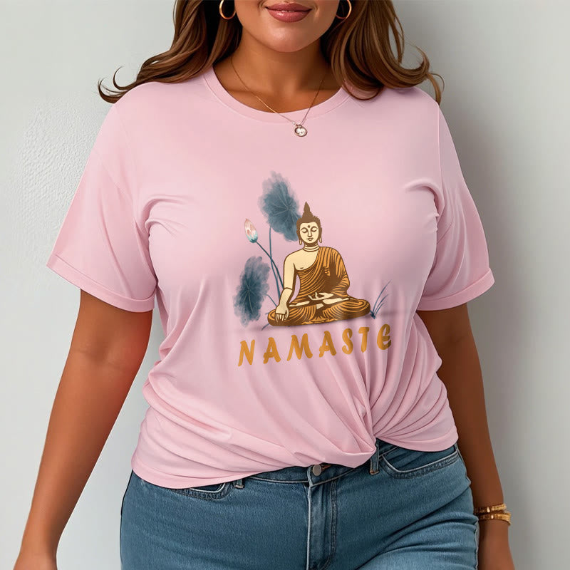 NAMASTE Buddha Lotus Leaf Tee T-shirt