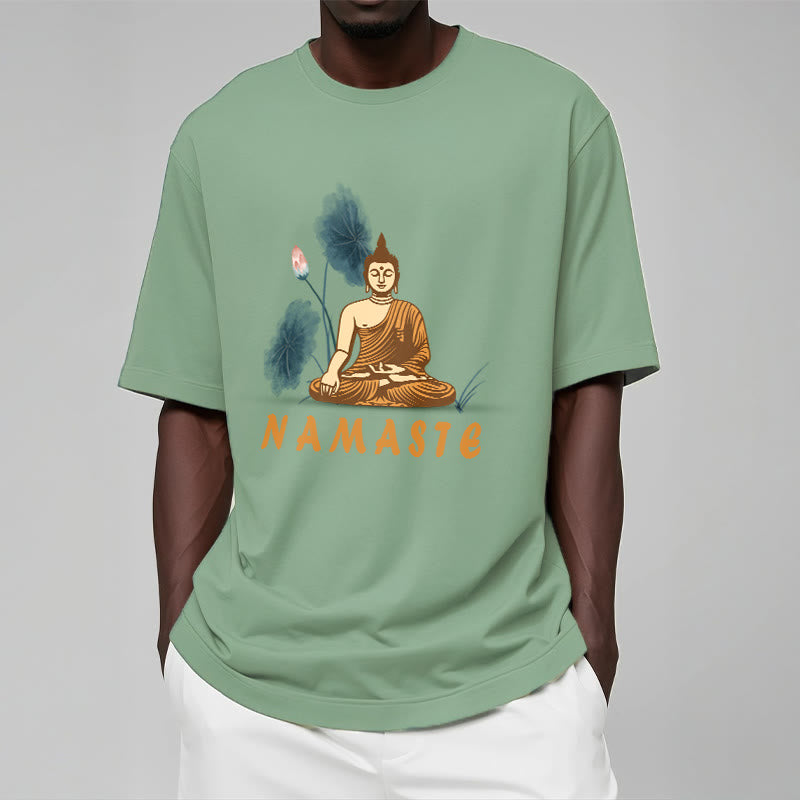 NAMASTE Buddha Lotus Leaf Tee T-shirt