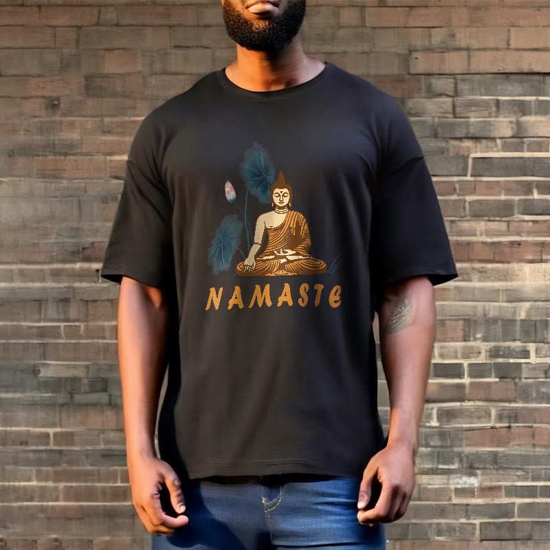 NAMASTE Buddha Lotus Leaf Tee T-shirt