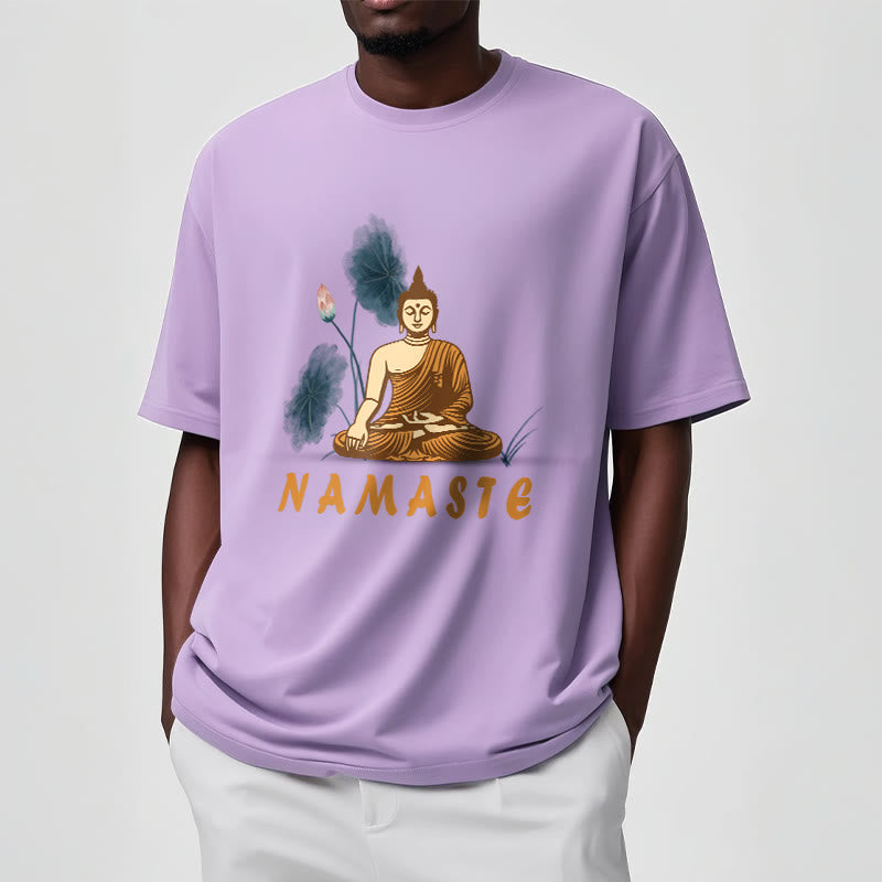 NAMASTE Buddha Lotus Leaf Tee T-shirt