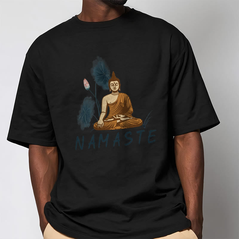 NAMASTE Buddha Lotus Leaf Tee T-shirt