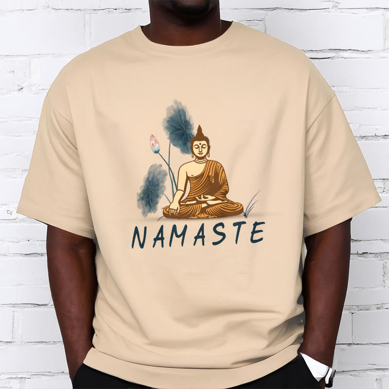 NAMASTE Buddha Lotus Leaf Tee T-shirt